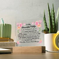 Load image into Gallery viewer, TO MY BEAUTIFUL WIFE SQUARE ACRYLIC PLAQUE