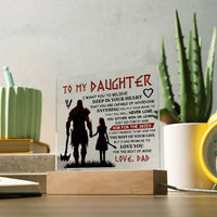 Load image into Gallery viewer, TO MY DAUGHTER VIKING SQUARE ACRYLIC PLAQUE