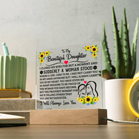 Load image into Gallery viewer, TO MY DAUGHTER SQUARE ACRYLIC PLAQUE