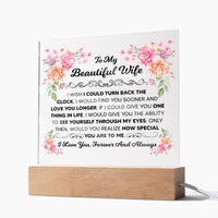 Load image into Gallery viewer, TO MY BEAUTIFUL WIFE SQUARE ACRYLIC PLAQUE