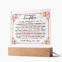 Load image into Gallery viewer, TO MY BEAUTIFUL DAUGHTER SQUARE ACRYLIC PLAQUE