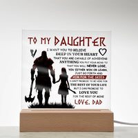 Load image into Gallery viewer, TO MY DAUGHTER VIKING SQUARE ACRYLIC PLAQUE