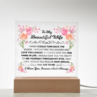 Load image into Gallery viewer, TO MY BEAUTIFUL WIFE SQUARE ACRYLIC PLAQUE