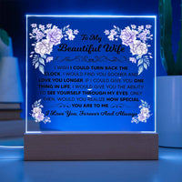 Load image into Gallery viewer, TO MY BEAUTIFUL WIFE SQUARE ACRYLIC PLAQUE
