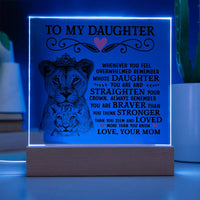 Load image into Gallery viewer, TO MY DAUGHTER LION CROWN ACRYLIC SQUARE PLAQUE