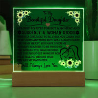 Load image into Gallery viewer, TO MY DAUGHTER SQUARE ACRYLIC PLAQUE
