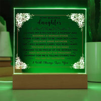 Load image into Gallery viewer, TO MY BEAUTIFUL DAUGHTER SQUARE ACRYLIC PLAQUE