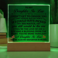 Load image into Gallery viewer, TO MY DAUGHTER IN LAW HONOR SQUARE ACRYLIC