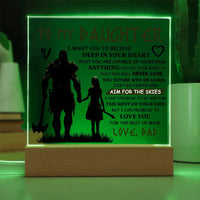 Load image into Gallery viewer, TO MY DAUGHTER VIKING SQUARE ACRYLIC PLAQUE