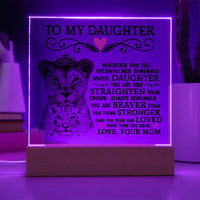 Load image into Gallery viewer, TO MY DAUGHTER LION CROWN ACRYLIC SQUARE PLAQUE