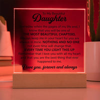 Load image into Gallery viewer, TO MY DAUGHTER CHAPTERS SQUARE PLAQUE