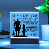Load image into Gallery viewer, TO MY DAUGHTER VIKING SQUARE ACRYLIC PLAQUE