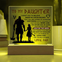 Load image into Gallery viewer, TO MY DAUGHTER VIKING SQUARE ACRYLIC PLAQUE