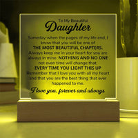 Load image into Gallery viewer, TO MY DAUGHTER CHAPTERS SQUARE PLAQUE