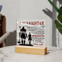 Load image into Gallery viewer, TO MY DAUGHTER VIKING SQUARE ACRYLIC PLAQUE