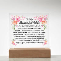 Load image into Gallery viewer, TO MY BEAUTIFUL WIFE SQUARE ACRYLIC PLAQUE 1