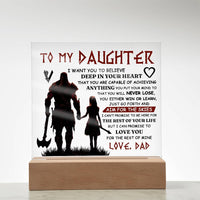 Load image into Gallery viewer, TO MY DAUGHTER VIKING SQUARE ACRYLIC PLAQUE