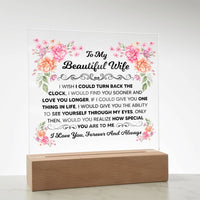 Load image into Gallery viewer, TO MY BEAUTIFUL WIFE SQUARE ACRYLIC PLAQUE