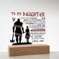 Load image into Gallery viewer, TO MY DAUGHTER VIKING SQUARE ACRYLIC PLAQUE