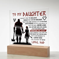 Load image into Gallery viewer, TO MY DAUGHTER VIKING SQUARE ACRYLIC PLAQUE
