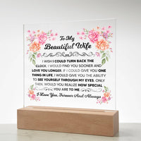 Load image into Gallery viewer, TO MY BEAUTIFUL WIFE SQUARE ACRYLIC PLAQUE 1