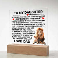Load image into Gallery viewer, TO MY DAUGHTER BRAVER SQUARE ACRYLIC