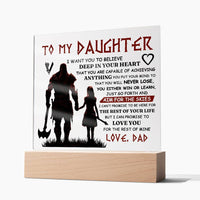Load image into Gallery viewer, TO MY DAUGHTER VIKING SQUARE ACRYLIC PLAQUE