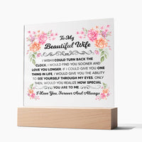 Load image into Gallery viewer, TO MY BEAUTIFUL WIFE SQUARE ACRYLIC PLAQUE 1