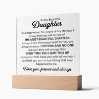 Load image into Gallery viewer, TO MY DAUGHTER CHAPTERS SQUARE PLAQUE