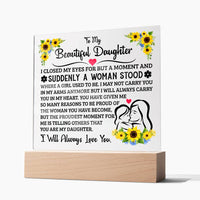 Load image into Gallery viewer, TO MY DAUGHTER SQUARE ACRYLIC PLAQUE