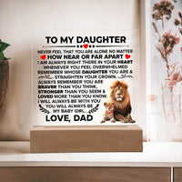 Load image into Gallery viewer, TO MY DAUGHTER BRAVER SQUARE ACRYLIC