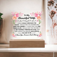 Load image into Gallery viewer, TO MY BEAUTIFUL WIFE SQUARE ACRYLIC PLAQUE 1