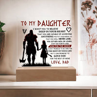 Load image into Gallery viewer, TO MY DAUGHTER VIKING SQUARE ACRYLIC PLAQUE