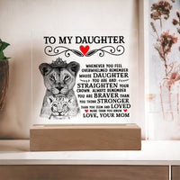 Load image into Gallery viewer, TO MY DAUGHTER LION CROWN ACRYLIC SQUARE PLAQUE