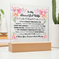 Load image into Gallery viewer, TO MY BEAUTIFUL WIFE SQUARE ACRYLIC PLAQUE