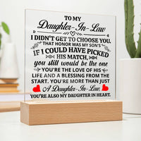 Load image into Gallery viewer, TO MY DAUGHTER IN LAW HONOR SQUARE ACRYLIC
