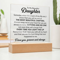 Load image into Gallery viewer, TO MY DAUGHTER CHAPTERS SQUARE PLAQUE