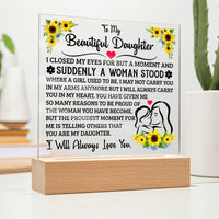 Load image into Gallery viewer, TO MY DAUGHTER SQUARE ACRYLIC PLAQUE