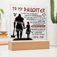 Load image into Gallery viewer, TO MY DAUGHTER VIKING SQUARE ACRYLIC PLAQUE