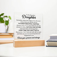 Load image into Gallery viewer, TO MY DAUGHTER CHAPTERS SQUARE PLAQUE