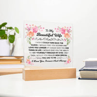 Load image into Gallery viewer, TO MY BEAUTIFUL WIFE SQUARE ACRYLIC PLAQUE
