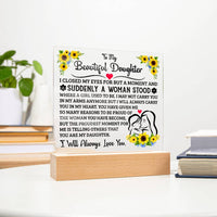 Load image into Gallery viewer, TO MY DAUGHTER SQUARE ACRYLIC PLAQUE