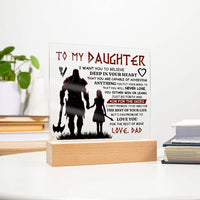 Load image into Gallery viewer, TO MY DAUGHTER VIKING SQUARE ACRYLIC PLAQUE