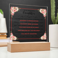 Load image into Gallery viewer, TO MY BEAUTIFUL DAUGHTER SQUARE ACRYLIC PLAQUE