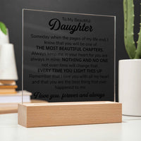Load image into Gallery viewer, TO MY DAUGHTER CHAPTERS SQUARE PLAQUE
