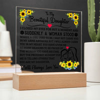 Load image into Gallery viewer, TO MY DAUGHTER SQUARE ACRYLIC PLAQUE
