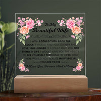 Load image into Gallery viewer, TO MY BEAUTIFUL WIFE SQUARE ACRYLIC PLAQUE