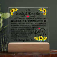 Load image into Gallery viewer, TO MY DAUGHTER SQUARE ACRYLIC PLAQUE