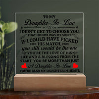 Load image into Gallery viewer, TO MY DAUGHTER IN LAW HONOR SQUARE ACRYLIC