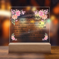 Load image into Gallery viewer, TO MY BEAUTIFUL WIFE SQUARE ACRYLIC PLAQUE